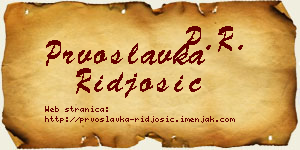 Prvoslavka Riđošić vizit kartica